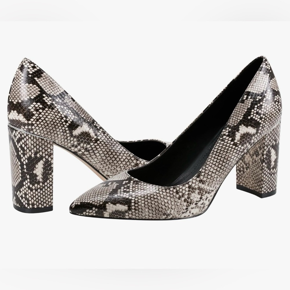 Marc Fisher $118 Women’s Viviene Classic Snake Print Block Heel Pump Size 11 NEW